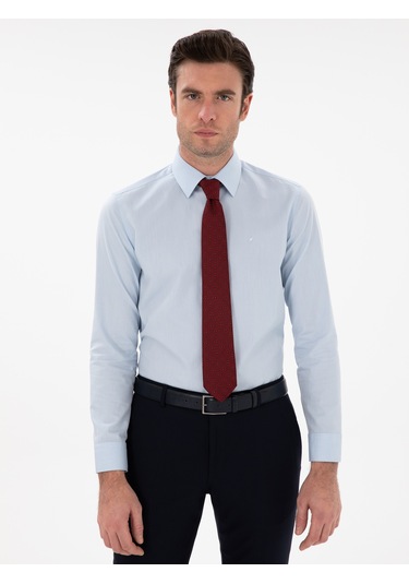 Cacharel Açık Mavi Slim Fit Pamuklu Oxford Gömlek Denım