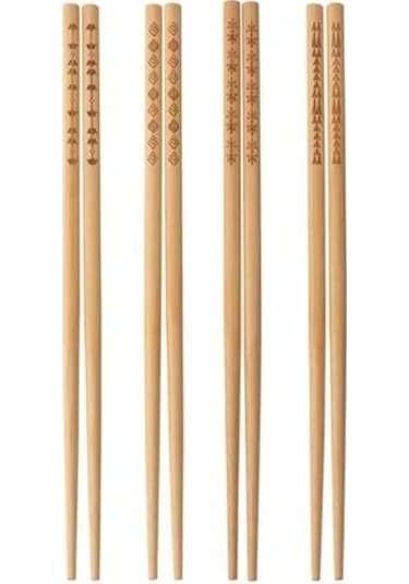 Sumuhome Trebent Chopstıck Yemek Çubuğu Bambu 4 Çift Bambu