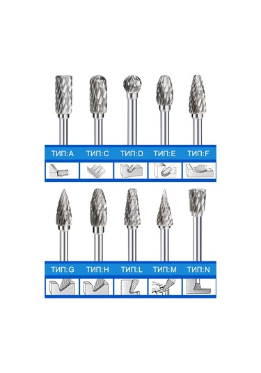 Xcan Ahşap Ve Metal İçin Graver Uçları 10 Adet. 245588800