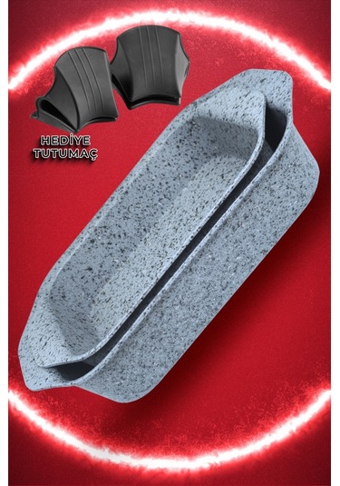 Brioni Stone-age Çizilmez Yanmaz Yapışmaz 2'li Fırın Tepsi Seti Gri