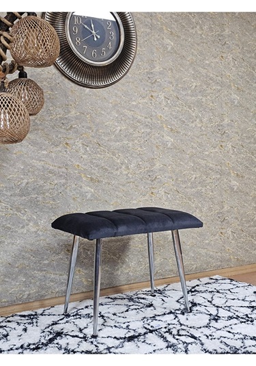 Krom Sivriltme Ayaklı 60 Cm Puf Bench - Puf - Bench - Oturak - Mu Çok Renki