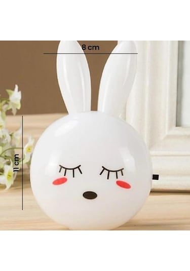 Urban Mood Tgl-32 Tavşan Desenli Gece Lambası - Beyaz Beyaz