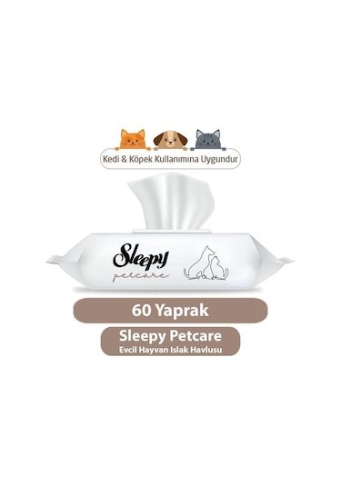 Sleepy Petcare Evcil Hayvan Islak Havlusu 24 x 60'lı 1440 Yaprak