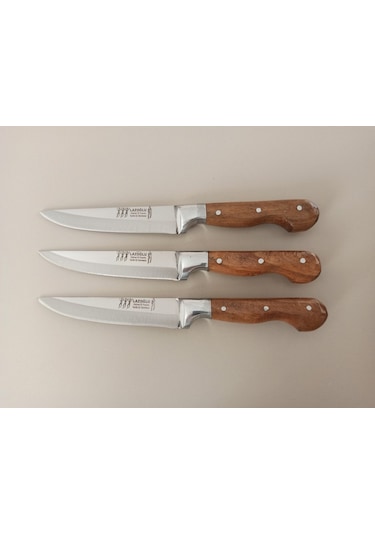 Lazoğlu Mutfak Bıçak Seti 6 Lı Bilezikli Ekmek-sebze Bıçağı Ahşap