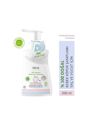 Incıa Bebekler İçin Doğal Saç Ve Vücut Köpük Şampuan 200 Ml INC-000063