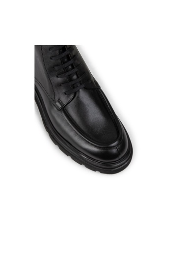 Deery Hakiki Deri Siyah Yüksek Taban Fermuarlı Erkek Bot - 01979msyhe01