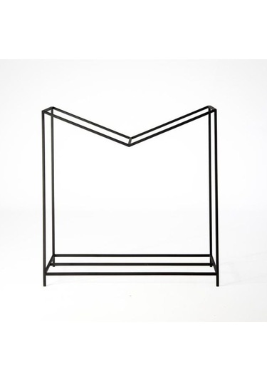 Odun Rafı Metal Tasarım Şömine Yanı İki Katlı Odunluk