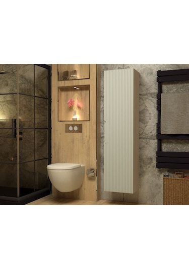 Boy Dolap Membran Kapaklı Kendinden Kulplu 40 Cm Gri