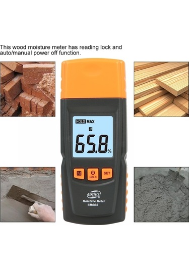 Butuglobal Benetech Gm605 Dijital Ahşap Nem Ölçer Nem Test Cihazı Kereste Nem Dedektörü