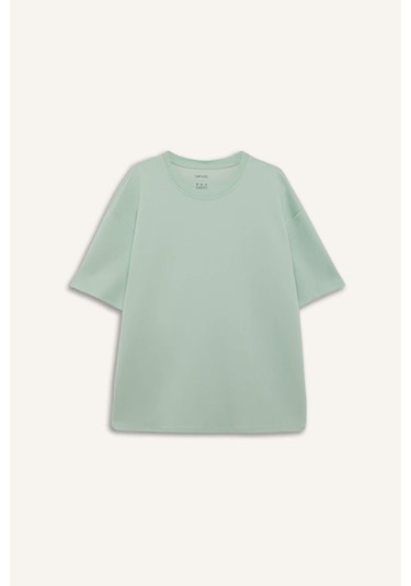 Defacto Oversize Geniş Kalıp Ütü Gerektirmeyen Bisiklet Yaka Kısa Kollu Basic Düz Ağır Kumaş Tişört X3926az25spgn1180 Yeşil Defacto Oversize Geniş Kalıp Ütü Gerektirmeyen Bisiklet Yaka Kısa Kollu Basic Düz Ağır Kumaş Tişört X3926az25spgn1180 Yeşil