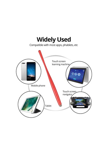 Evrensel Şişe Bez Ucu Stylus Kırmızı