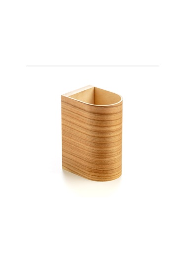 Bombe Kenar Yansıtma Tasarımlı Çift Yönlü Ahşap Salon Duvar Aplik Açık Kahverengi