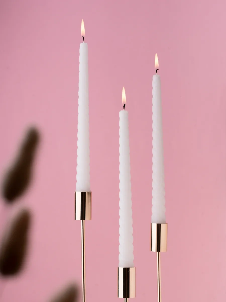 Svetıt' Şamdan İçin Uzun Mumlar, Yüksek, Sofra Ve İç Mekan Dekorasyonu 161588402 Beyaz