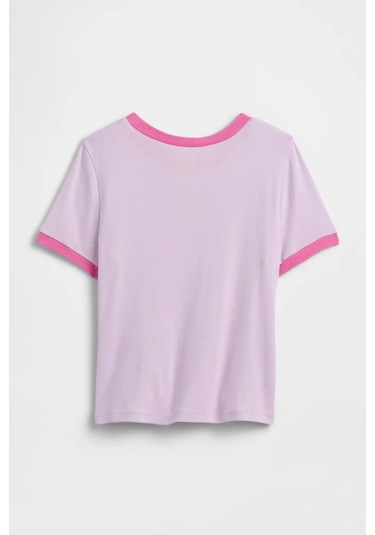 Gap Kız Çocuk Ringer Grafik Baskılı Lila T-shirt-14925