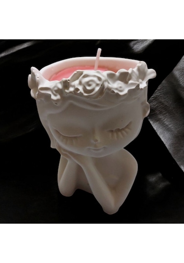 El Yapımı Melek Mum Beton Kapta Büyüleyici Soya Mumu