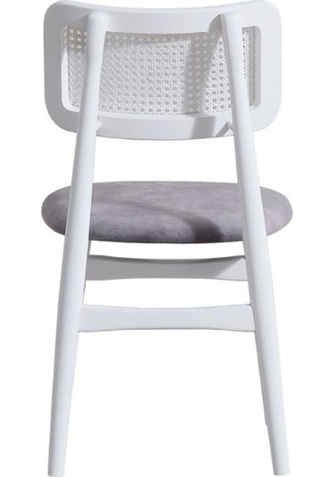 Helios Hazeranlı Ahşap Bohem Sandalye Beyaz - Gri