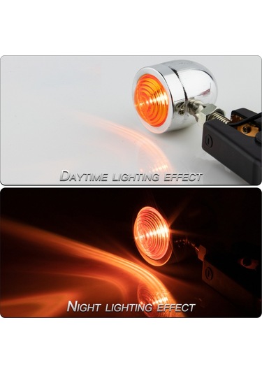1 Çift Kc801 12v Modifiye Evrensel Motosiklet Led Dönüş Sinyali Gümüş