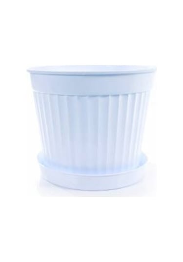 Klasik Salon Saksısı Tabaklı 18 Lt Beyaz