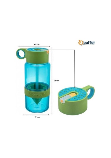 Narenciye Limon Sıkmalı Pratik Detoks Toksin Atıcı Su Matarası Spor Şişesi Şeffaf