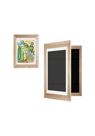 Rogfer Ahşap Çocuk Sanat Çerçeveleri Poster Fotoğraf Çizimi Resimleri İçin Manyetik Ön Açık Çerçeve Resimleri Ahşap Rengi
