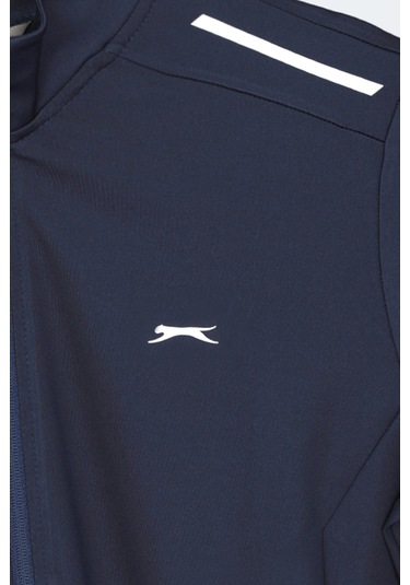 Slazenger Revolver Erkek Fermuarlı Dik Yaka Cepli Lacivert Sweatshırt