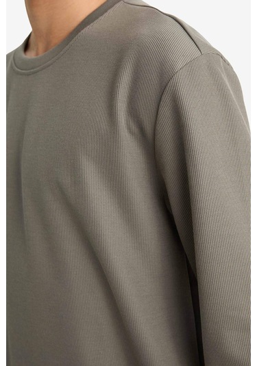 Defacto Regular Fit Bisiklet Yaka Uzun Kollu Body F2263ax25aukh387 Haki