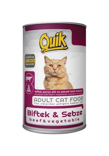 Quik Biftek ve Sebzeli Konserve Kedi Maması 415 G
