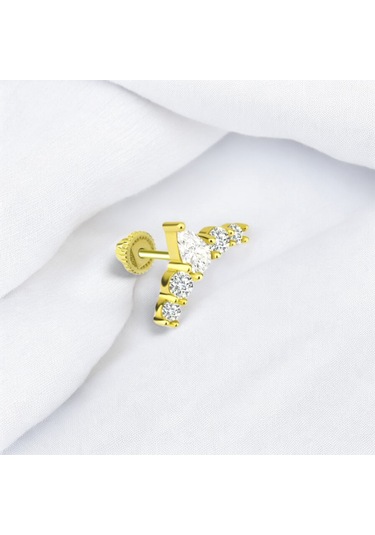Glorria Altın Taç Helix Piercing Altın