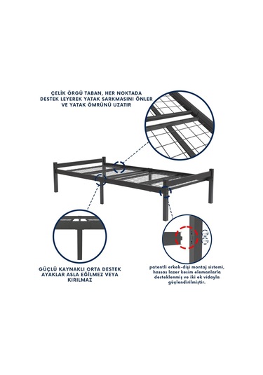 Aksviva Felix Çift Kişilik Ferforje Metal Karyola