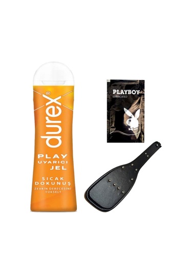 Durex Play Sıcak Dokunuş Bay Bayan Uyarıcılı Jel 100 Ml + Siyah Deri Şaplak + Hediye