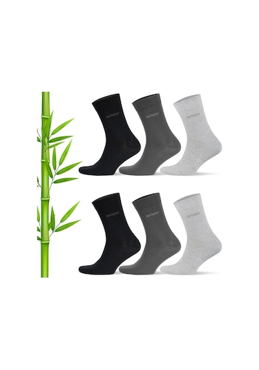 6 Çift Kutulu Bambu Premium Klasik Erkek Çorap