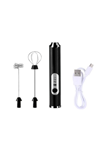 Soulader Taşınabilir Şarjlı Süt Köpürtücü - Evde & Ofiste Kolay Kullanım - Otomatik Kapama Siyah