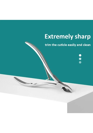 Profesyonel Tırnak Makası Paslanmaz Çelik Tırnak Eti Makası Sanat Manikür Pedikür Bakımı Trim Pense Kesici Güzellik Makas Aracı Açık Gri