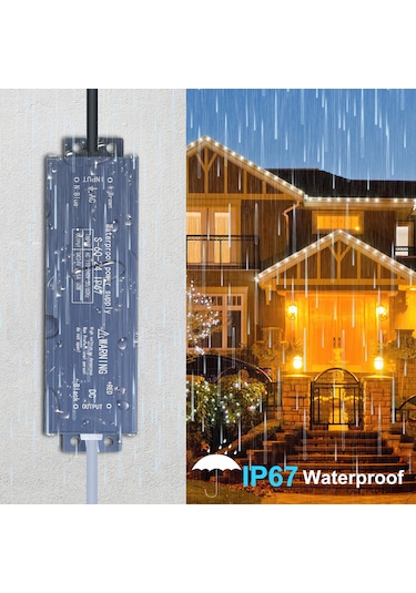 Ip67 Su Geçirmez Led Sürücü Anahtarı Güç Kaynağı Trafosu Mavi