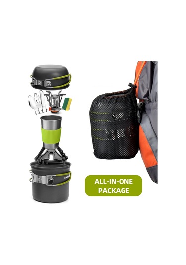 Kamp Tencere Portatif Dağınıklık Kiti Kamp Tencere Y27900gr-1 Yeşil