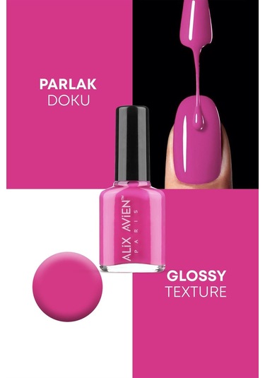 Alix Avien Şeker Pembe 61 Yüksek Pigmentli Uzun Süreli Kalıcılık Hızlı Kuruma Nail Lacquer 61