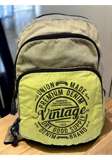 Kaliteli Vintage Disayn Sırt Gezi Çantası New Patchwork 5017 Sarı