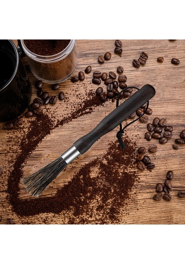 Suntek Kahve Değirmeni Makinesi Temizleme Fırçası Ahşap Saplı 20.5cm