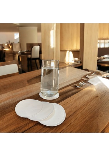 Kağıt Bardak Altlığı Cam Bardak Altlığı 80 Mm Yuvarlak 250 Adet Beyaz