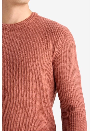 Defacto Standart Fit Bisiklet Yaka Triko Kazak C8814ax25wnog552 Turuncu