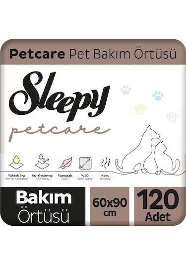 Sleepy Petcare Pet Bakım Örtüsü 60 x 90 CM 4 x 30 (120 Adet)