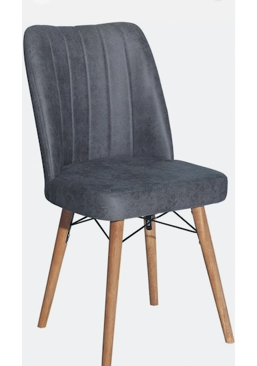 Kaliteli 2 Adet Kare Gold Mutfak Salon Sandalyesi Antrasit - Gri