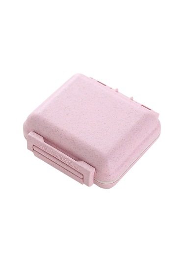 Sones Js0018 Buğday Taşınabilir Mühürlü Hap Kutusu 6 Bölmeli Hap Sağlık Bakım Kutusu Pembe