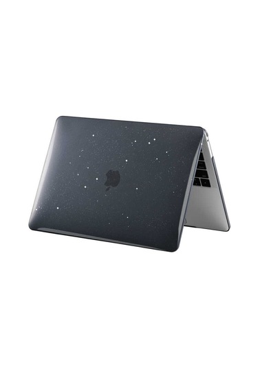 Macbook Air Uyumlu 13.6" M3 A3113 Kılıf Simli Ön Arka Kapak 001
