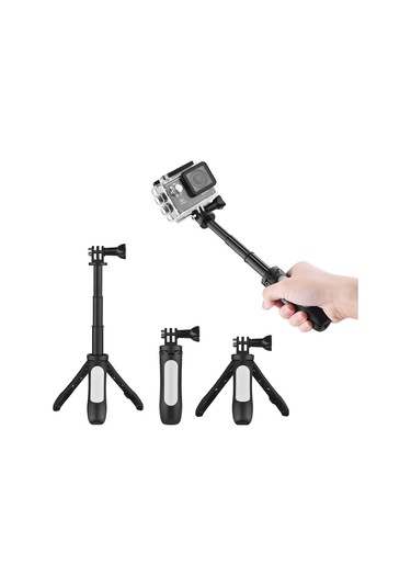 Reedark Mini Tripod Ve Selfie Stick 2'li 1, Su Geçirmez Kılıflı Spor Kameralar İçin, Beyaz - Taşınabilir Ve Hafif