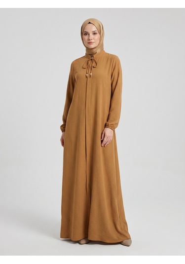 Nevayla Moda Salaş Kesim Aerobin Kumaş Ferace / Camel - F137