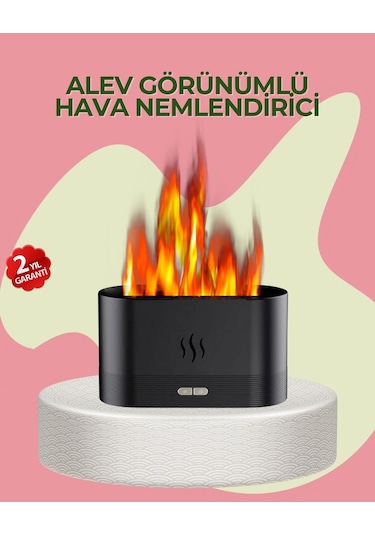 Ceylan Adam Kumandalı Alev Görünümlü Led Hava Nemlendirici Buhar Makinesi