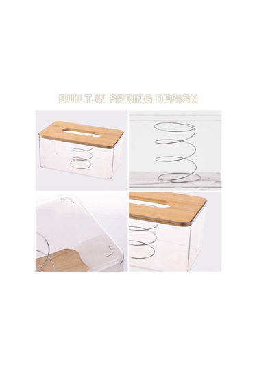 Yunboo Şeffaf Akrilik Havlu Kutusu Tutucu - Modern Mutfak/banyo Organizer - Dayanıklı Dikdörtgen Dispenser Şeffaf