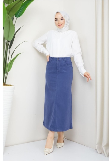 Ara Boy Likralı Gabardin Etek Lacivert