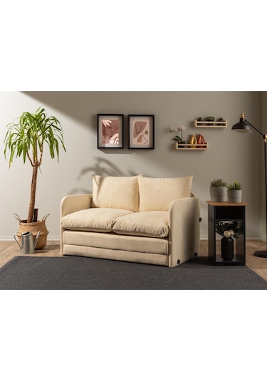 Pafu Saga İkili Katlanır Yataklı Koltuk Soho Krem